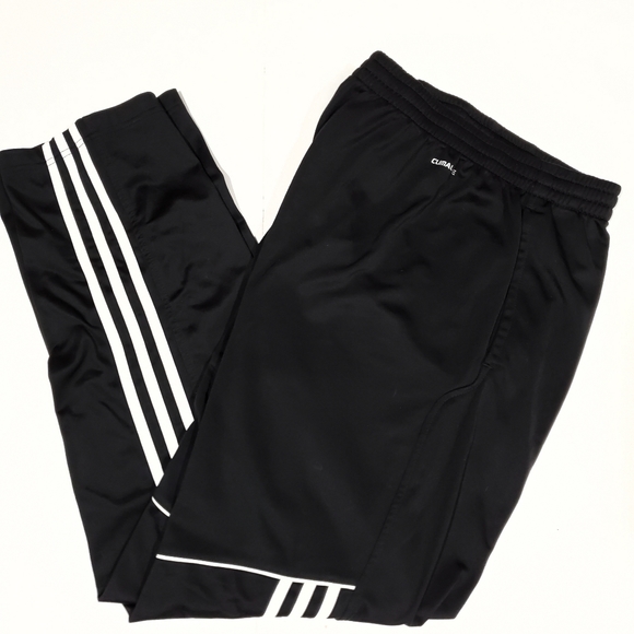 Adidas ClimaLite Black & White Straight Leg Athletic Track Workout Pants Size S - Picture 2 of 15